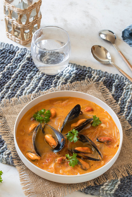 Sopa de mejillones