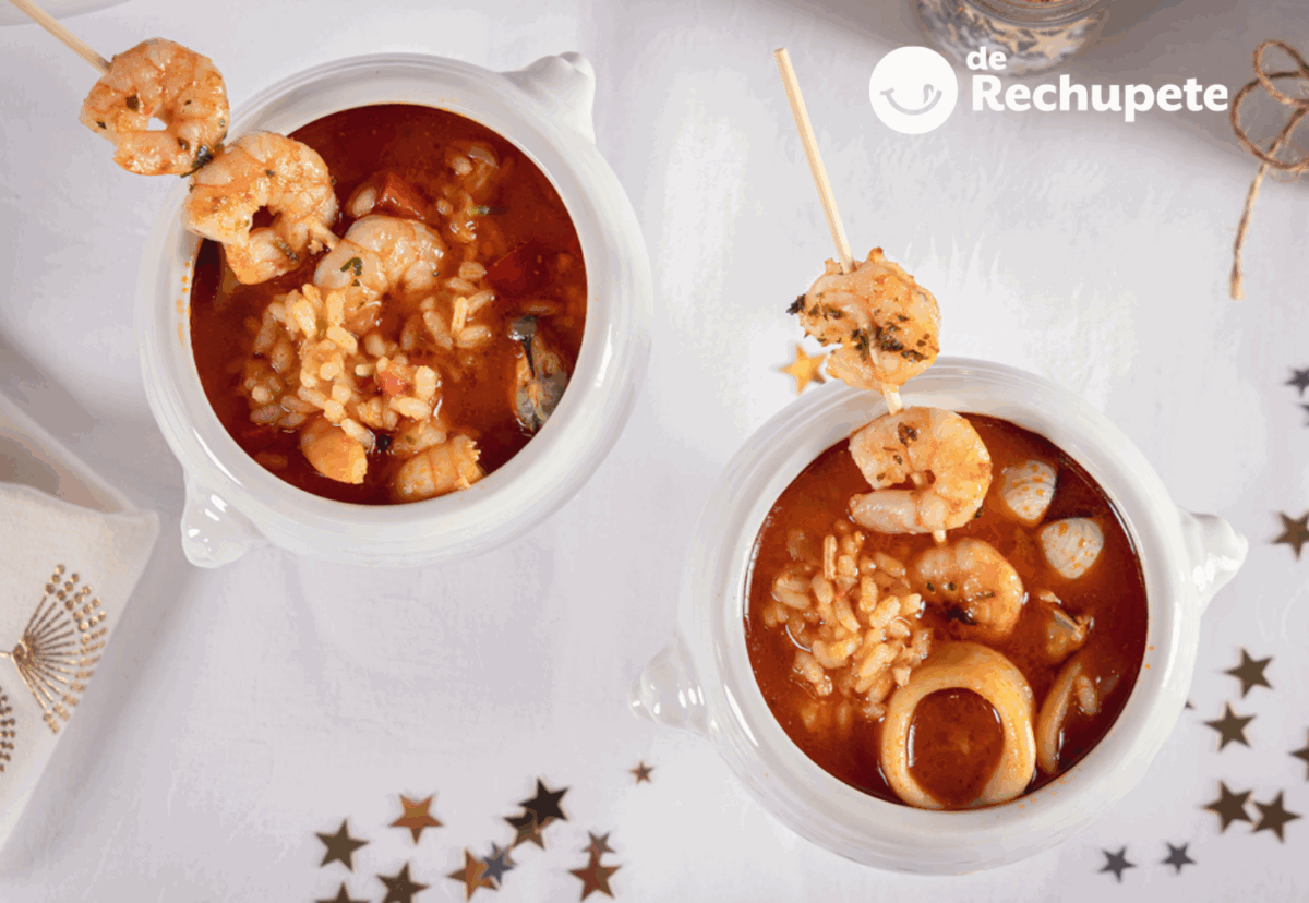 Sopa navideña marinera con arroz