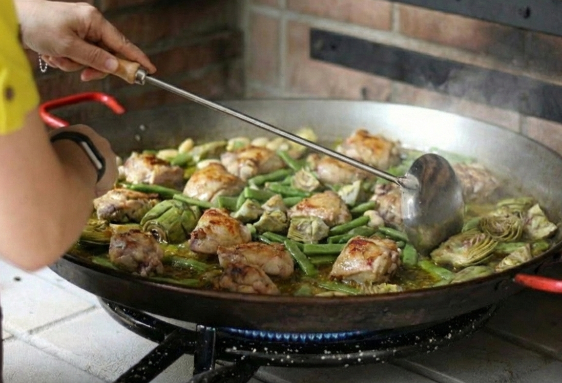 Arroz con conejo casero. Receta tradicional paso a paso
