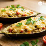 Berenjenas rellenas de verduras y quinoa