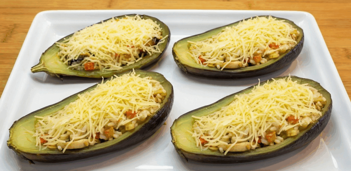 Berenjenas rellenas de verduras y quinoa