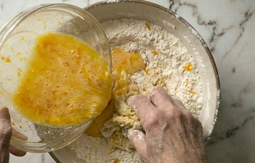 Chrusciki o alitas de ángel polacas. Postre de Carnaval