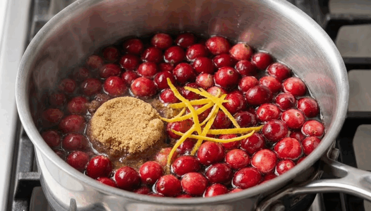 Salsa de arándanos rojos para carnes paso a paso