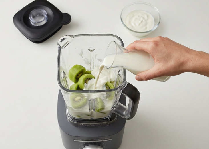 Batido de kiwi y yogur natural. Refrescante y fácil en casa