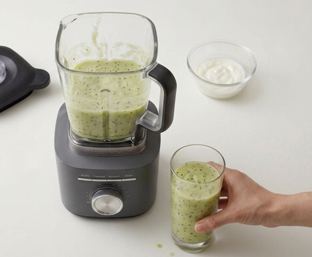 Batido de kiwi y yogur natural. Refrescante y fácil en casa