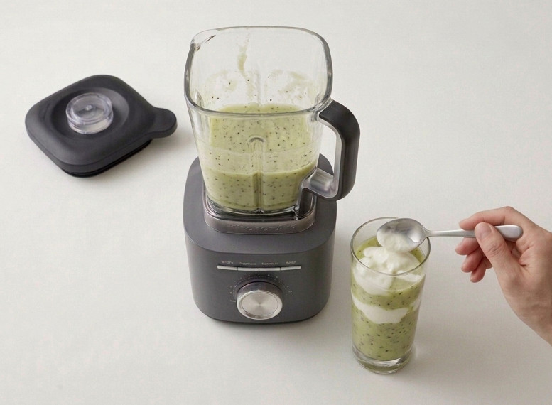Batido de kiwi y yogur natural. Refrescante y fácil en casa
