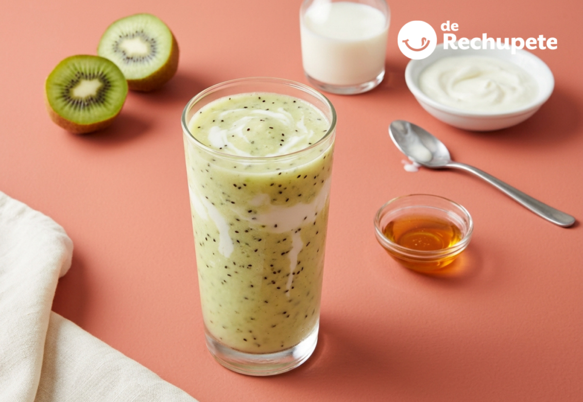 Batido de kiwi y yogur natural. Refrescante y fácil en casa