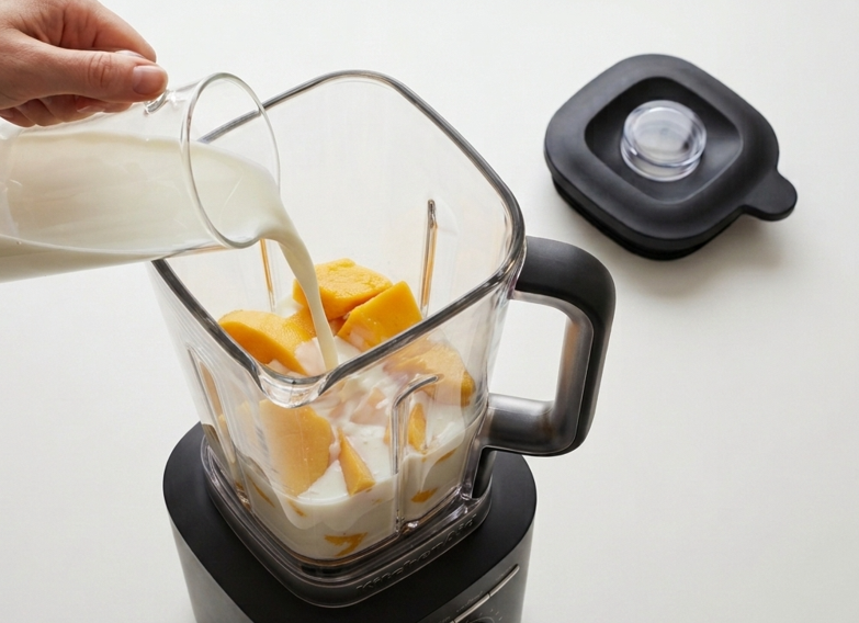 Batido de mango casero. Receta fácil, cremosa y refrescante