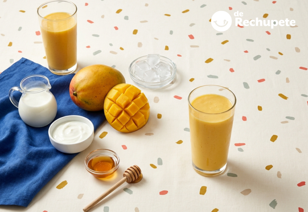 Batido de mango casero. Receta fácil, cremosa y refrescante