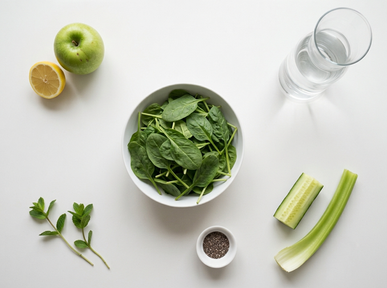 Batido verde dietético y antioxidante perfecto para el desayuno