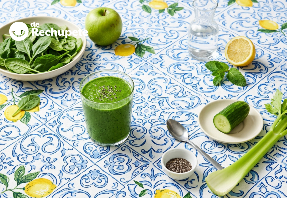 Batido verde dietético y antioxidante perfecto para el desayuno