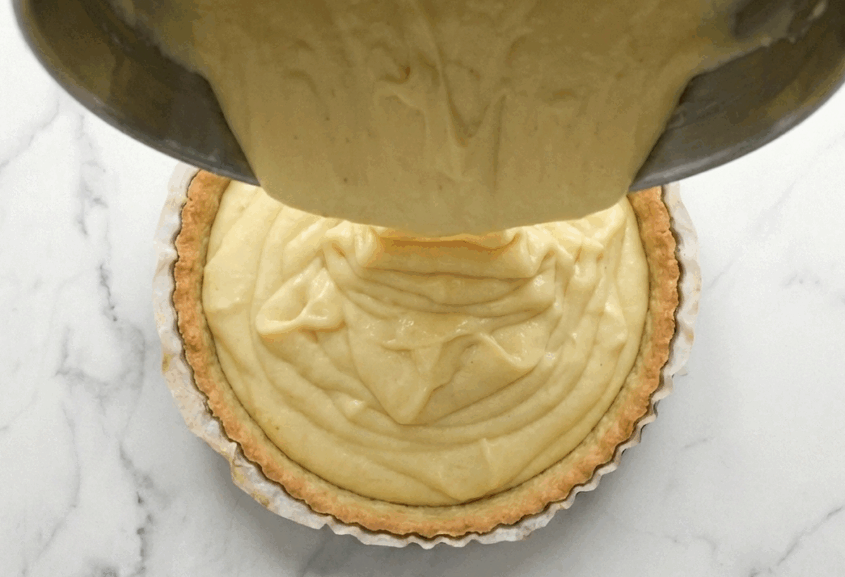 Flan parisien tradicional. La crema francesa con base de masa quebrada que nunca falla