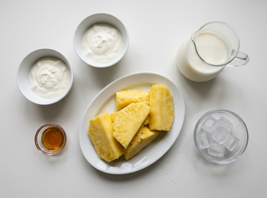 Batido de piña casero. Receta refrescante y fácil paso a paso