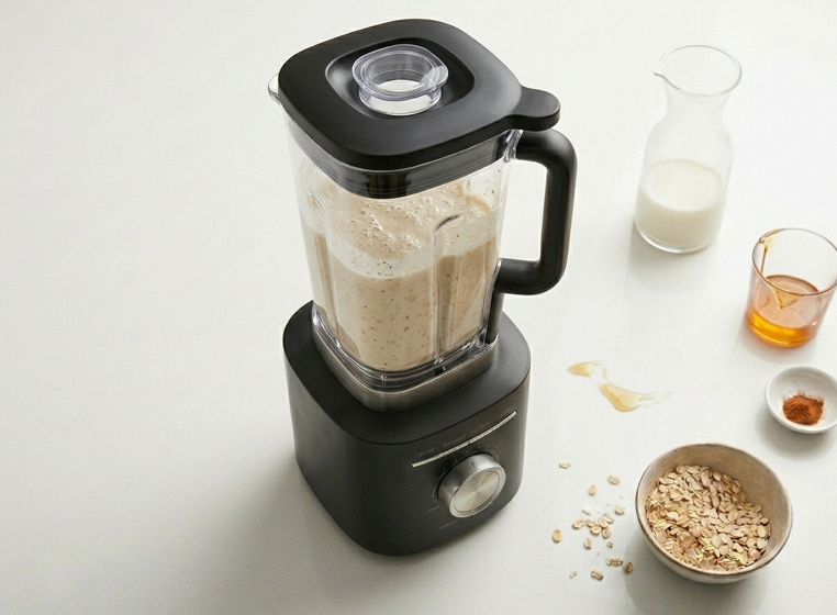 Batido de plátano y avena casero, cremoso y lleno de energía para empezar el día con buen pie