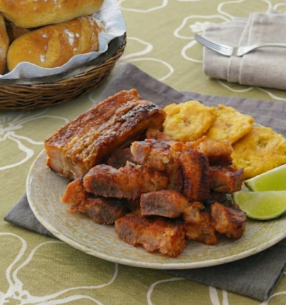 Chicharrón de cerdo crujiente. Receta casera tradicional y fácil de hacer