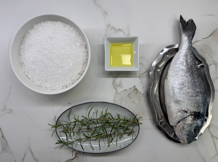 Dorada a la sal con olla exprés Fissler