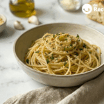 Pasta pangrattato con pan tostado y ajo, sabor del sur de Italia