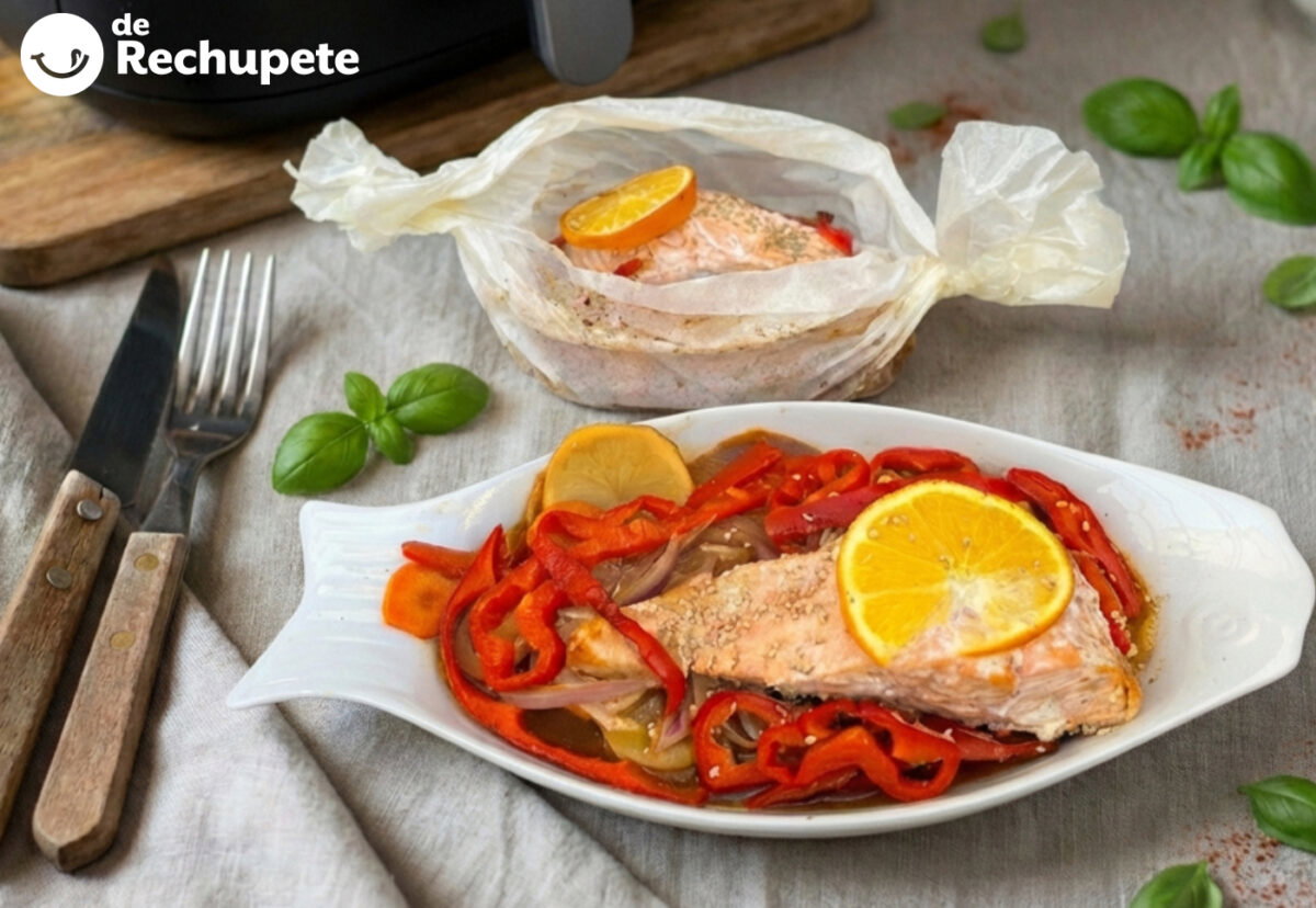 Salmón al papillote en la freidora de aire