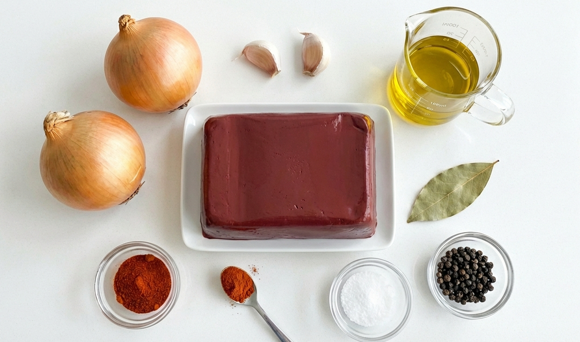 Sangre encebollada. Receta tradicional de casquería sabrosa