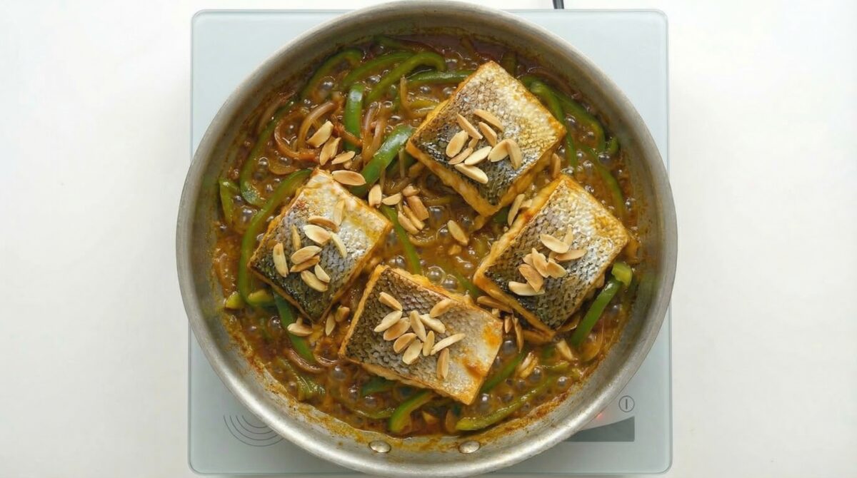 Bacalao encebollado y con pimientos al estilo canario