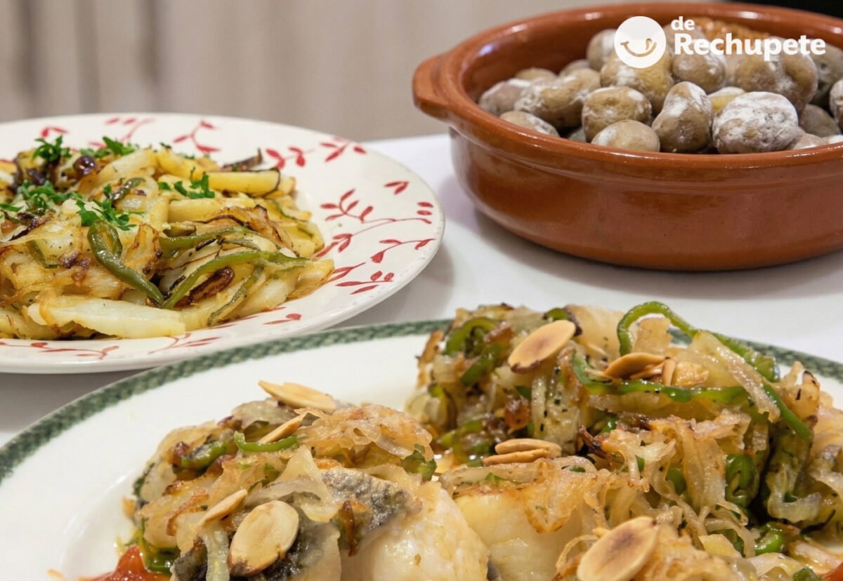 Bacalao encebollado y con pimientos al estilo canario