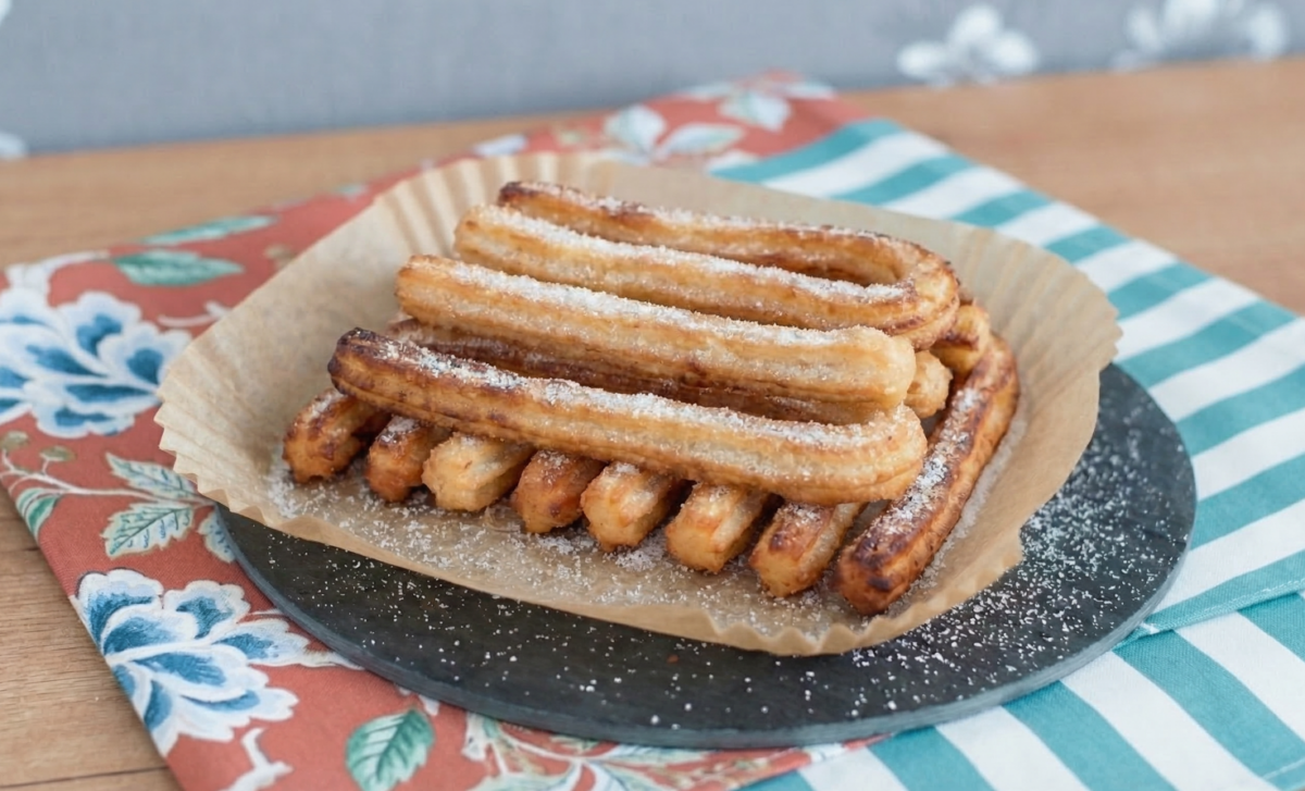 Churros en freidora de aire. Receta fácil para hacer churros crujientes sin apenas aceite