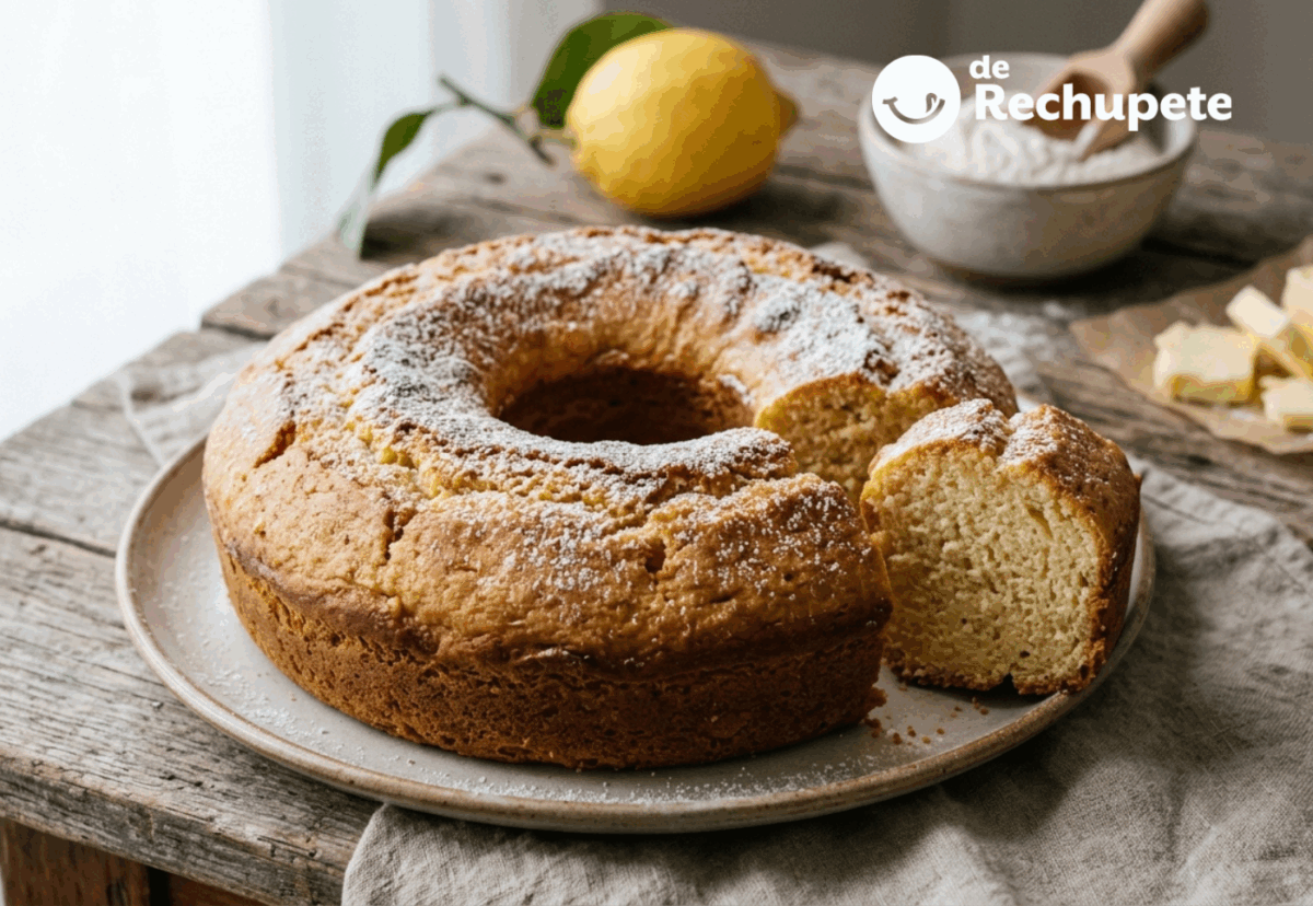 Ciambella italiana tradicional. Bizcocho casero con mantequilla al estilo de las cocinas italianas
