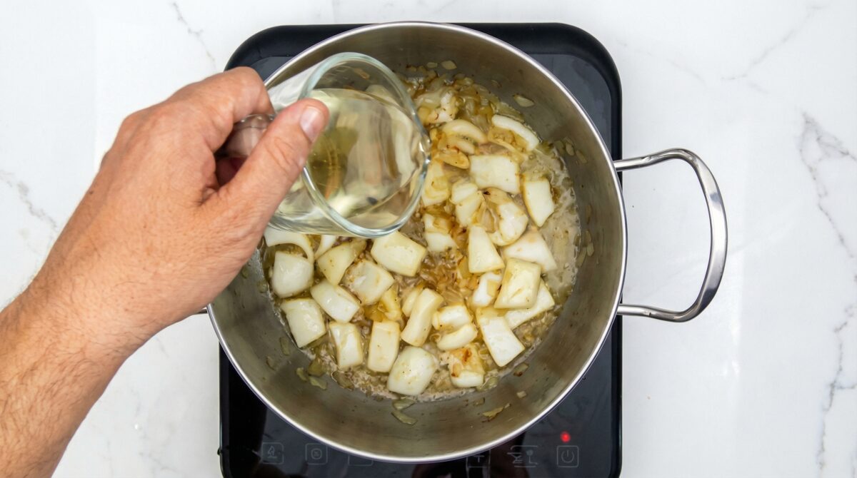 Guisantes con sepia. Receta tradicional fácil y con mucho sabor