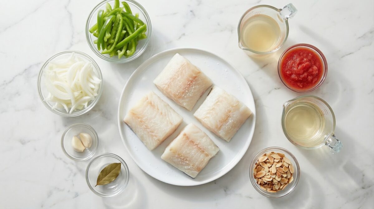 Bacalao encebollado y con pimientos al estilo canario