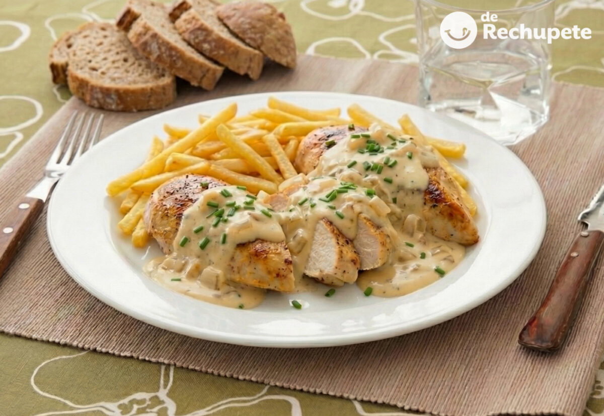 Pechugas de pollo en salsa de queso. Receta fácil, cremosa y lista en  minutos