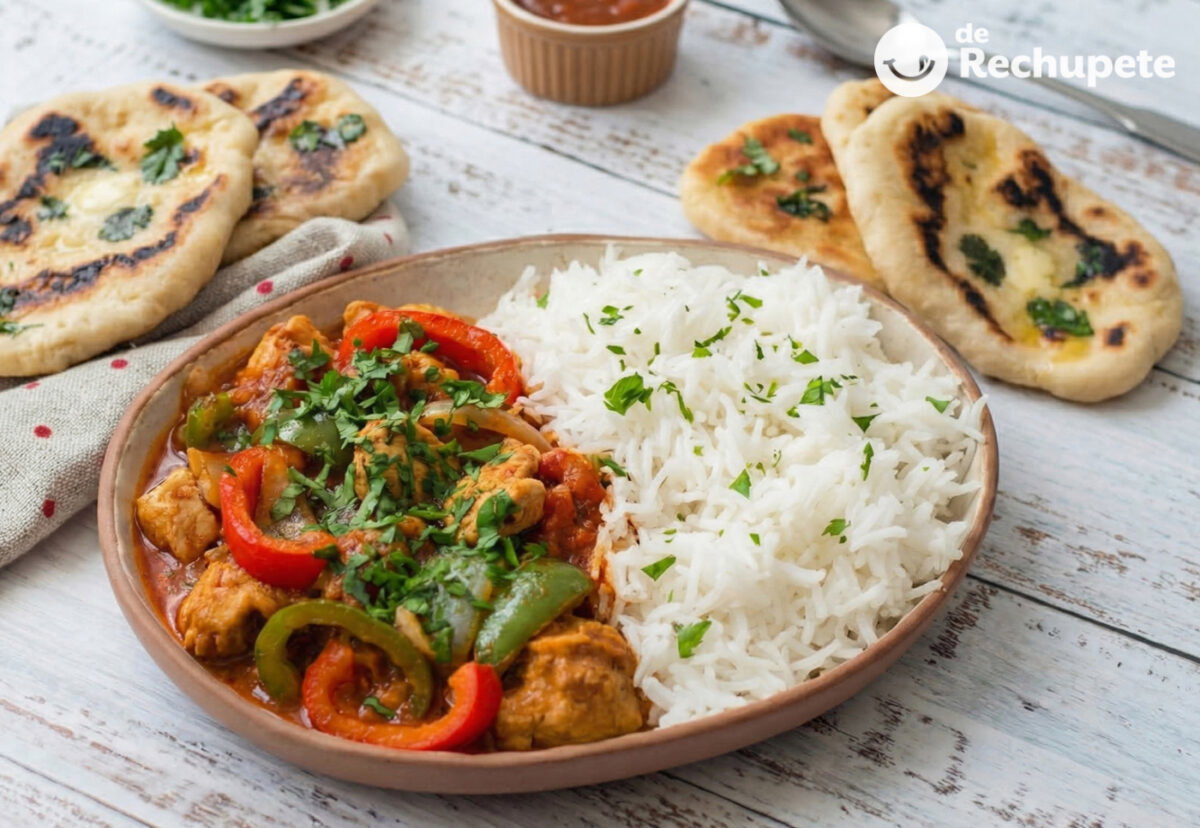 Pollo jalfrezi. Receta india fácil y sabrosa para preparar en casa