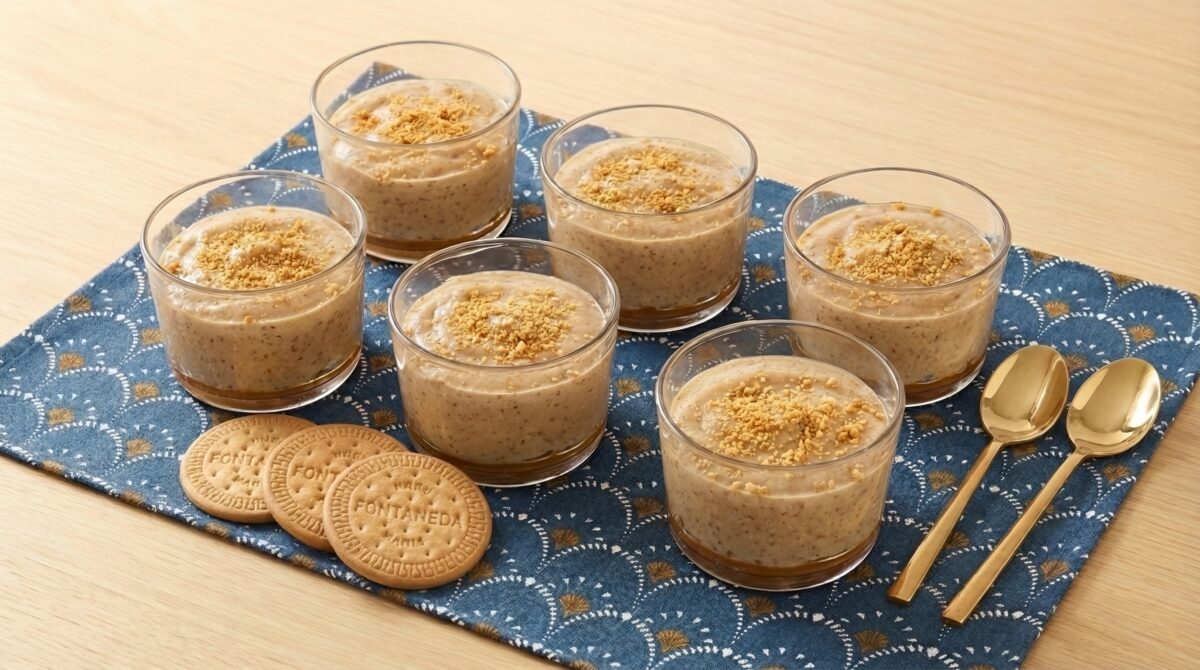 Postre con galletas María. Receta casera fácil, cremosa y sin complicaciones