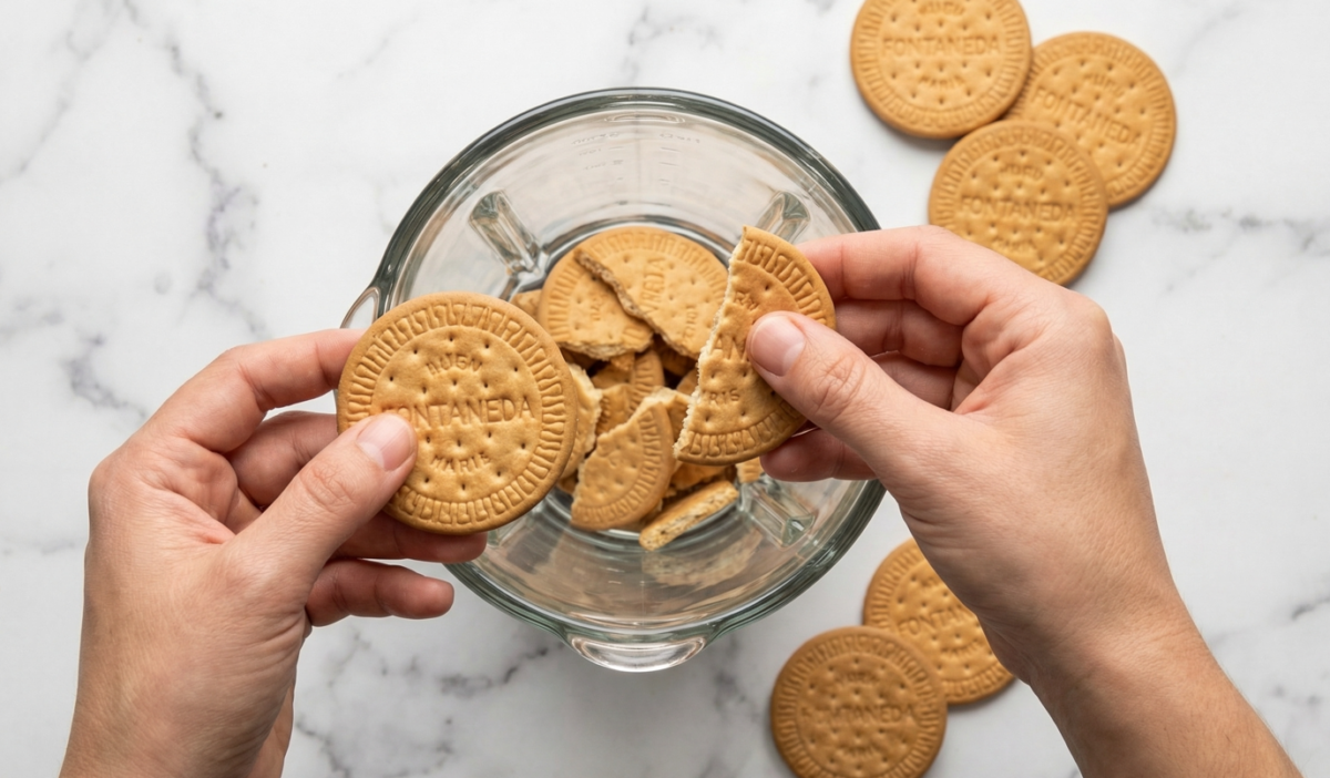 Postre con galletas María. Receta casera fácil, cremosa y sin complicaciones