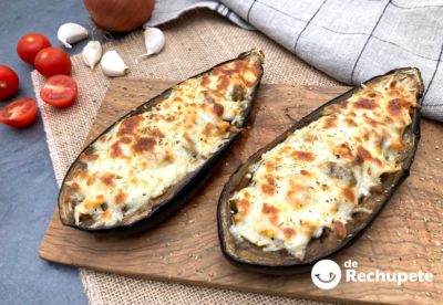 Berenjenas rellenas de pollo al horno, receta fácil y jugosa paso a paso