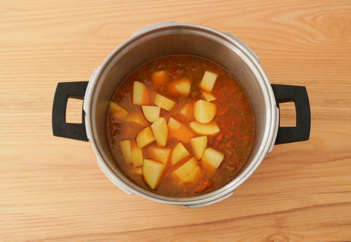 Guiso de trigo con garbanzos paso a paso