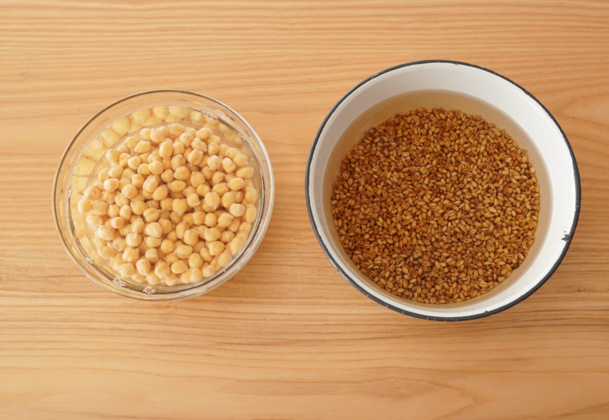 Guiso de trigo con garbanzos paso a paso