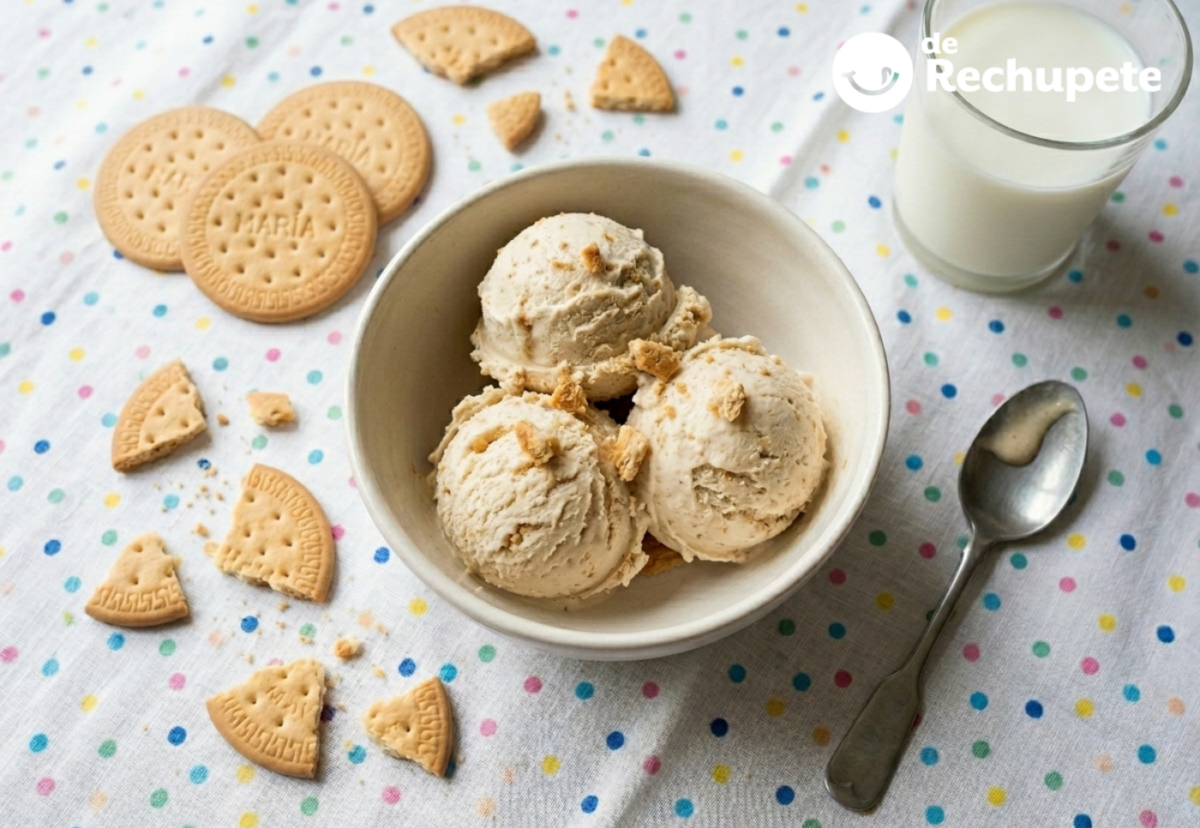 Helado de galletas María casero. Receta cremosa y fácil