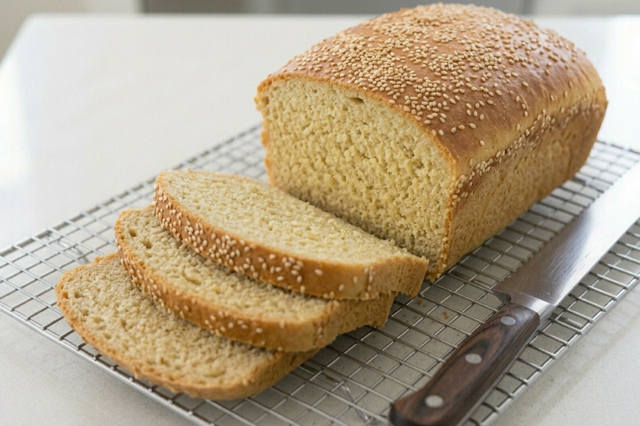 Pan de garbanzos sin harina y sin gluten, tierno por dentro y muy fácil de hacer