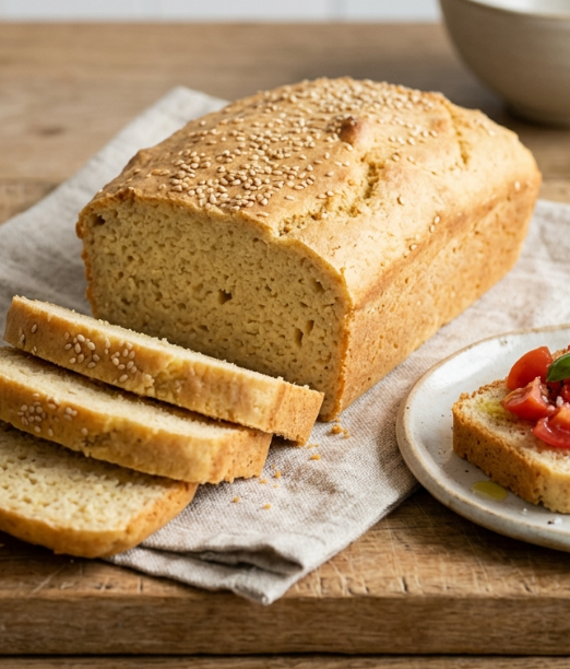 Pan de garbanzos sin harina y sin gluten, tierno por dentro y muy fácil de hacer