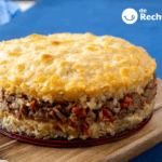 Pastelón de arroz al horno con carne y queso. Receta fácil por capas