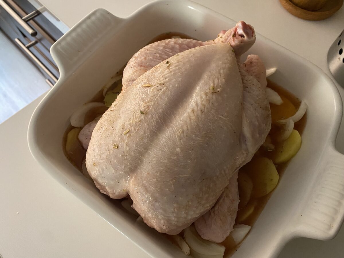 Pollo asado a la cerveza paso a paso