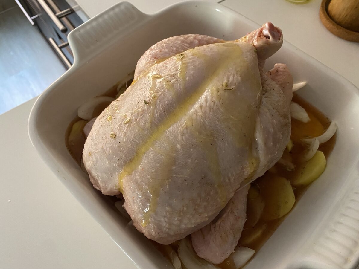 Pollo asado a la cerveza paso a paso