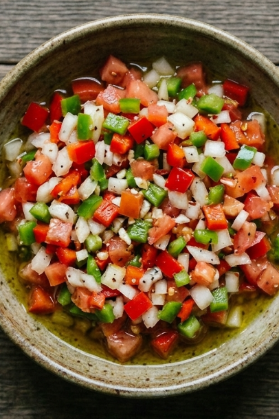 Salsa criolla argentina y uruguaya. Receta casera fresca para asados y carnes