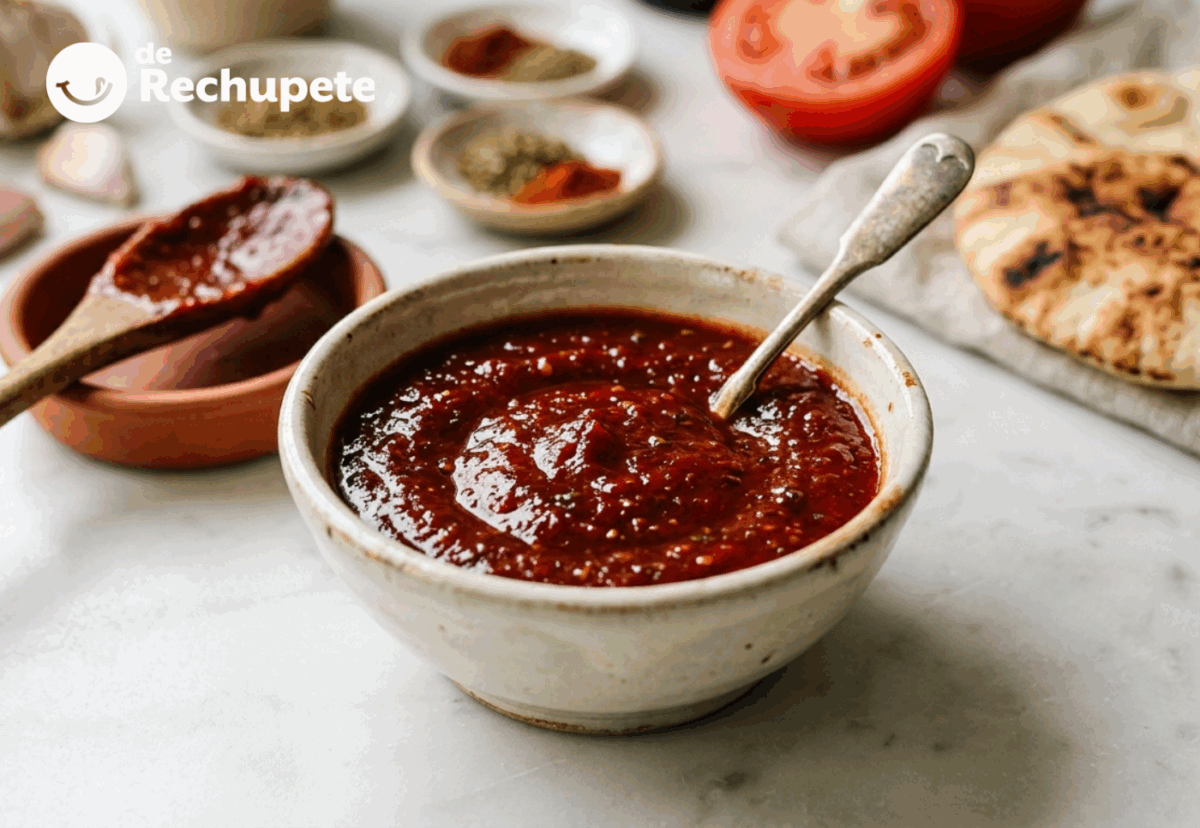 Salsa roja kebab casera, estilo mediterráneo y con caracter