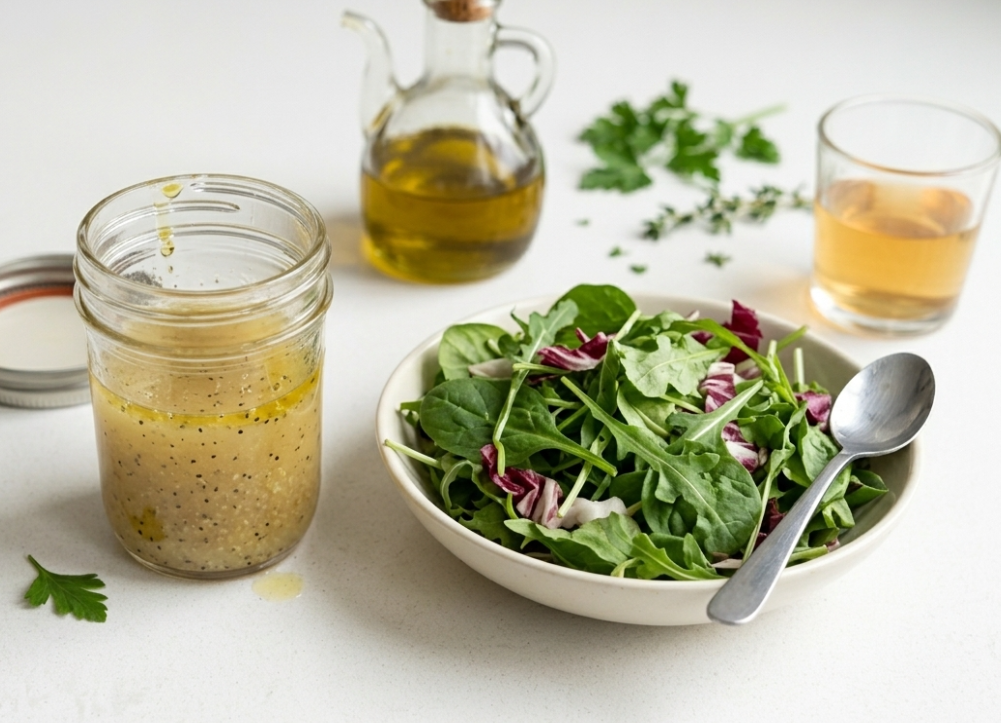 Salsa vinagreta clásica. El aliño básico para ensaladas