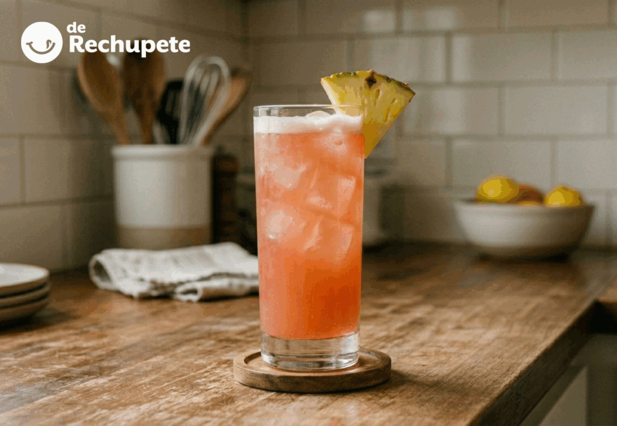 Cóctel Singapore Sling. Una mezcla tropical de color y sabor