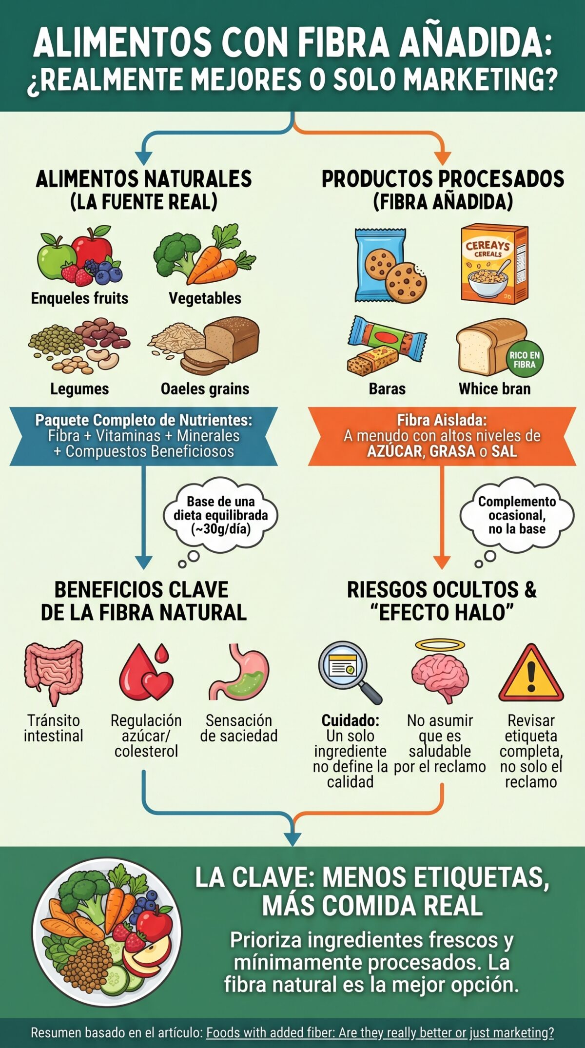 Alimentos con fibra añadida: ¿realmente son mejores o solo marketing?