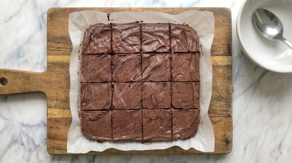 Fudge de chocolate casero. Postre fácil y listo en pocos pasos