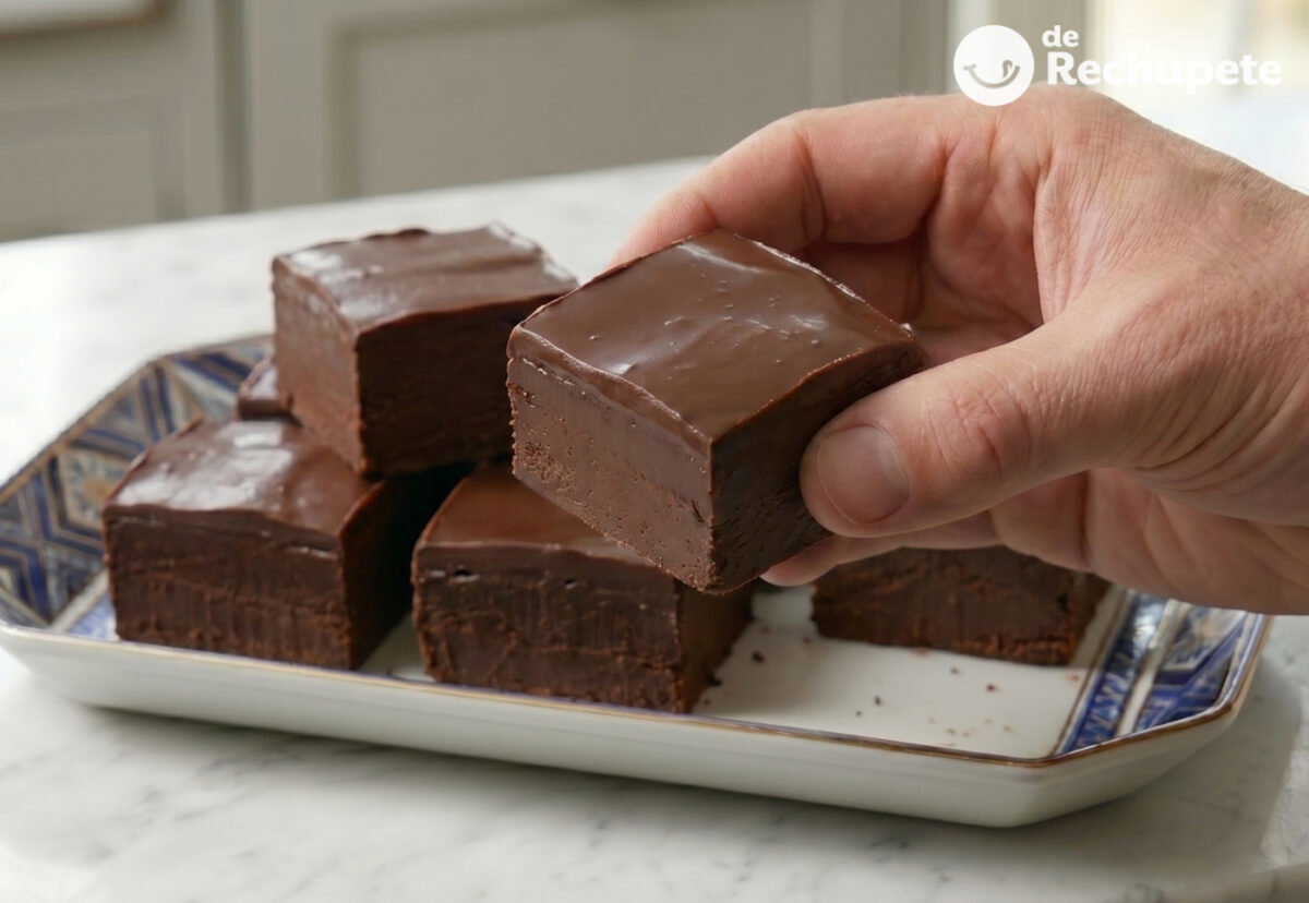 Fudge de chocolate casero. Postre fácil y listo en pocos pasos