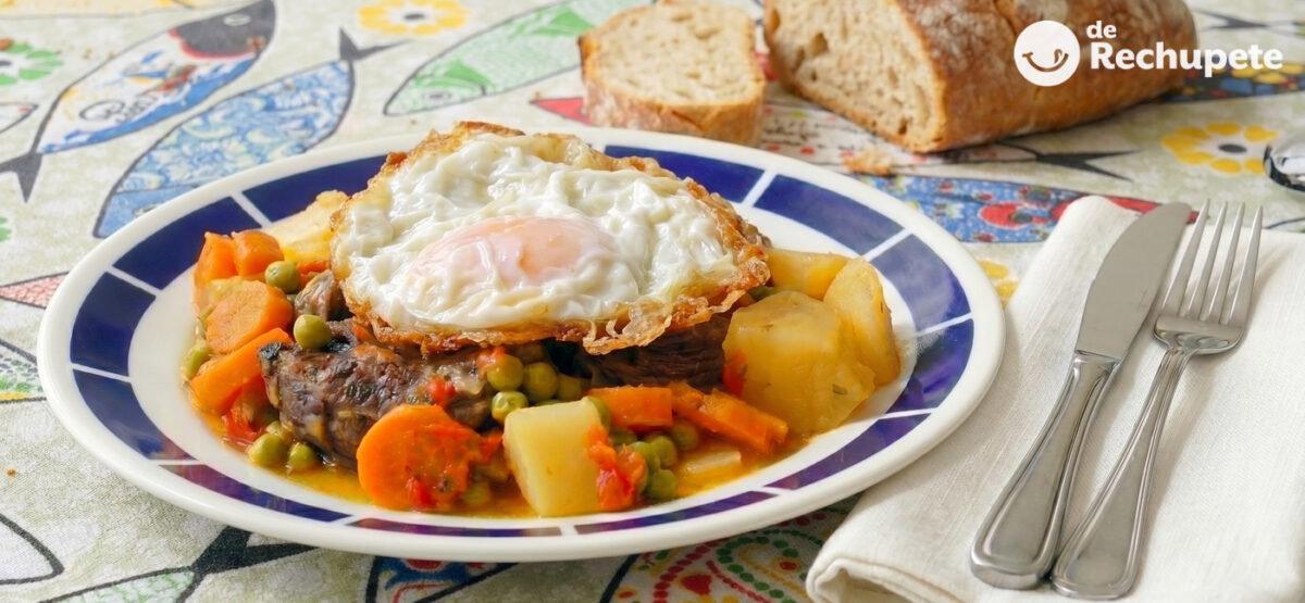 Xarrete o jarrete y huevos fritos con puntilla